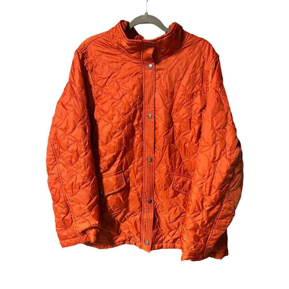 Lands End 2X 20-22 burnt orange women’s quilted lightweight puffer jacket